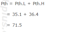 P ＝ PthL ＋ PthH数値代入。