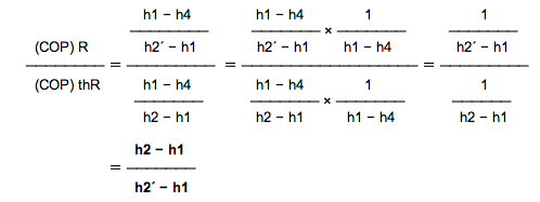 理論と実際の成績係数の比計算式