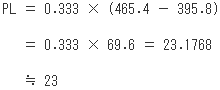 PLの計算式へ数値代入（h2´とh4´を使った解き方）
