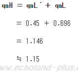 qmHを求める式へ数値代入