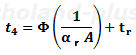 （1）式を変形し、t4を求める式