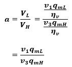 気筒数比aをVとηvとqmrとvで表す式1