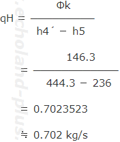qHを求める式に数値代入。