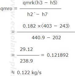 熱収支からqmroを求める式に数値代入。