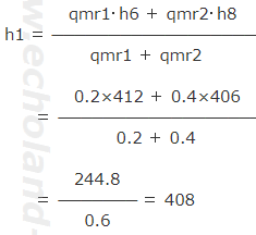 h1を表す式に数値代入