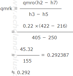 熱収支からqmrkを求める式に数値代入。