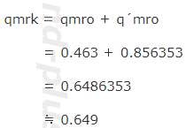 qmrkを求める式へ数値代入