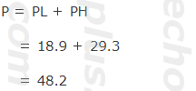 P ＝ PL ＋ PH数値代入。