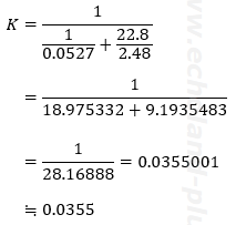 Kの公式に数値代入