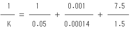 1／k計算式数値代入