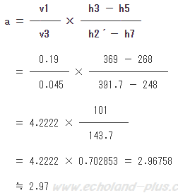 （2）と（3）式を合体数値代入