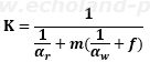 ローフィンチューブの平均熱通過率Kの計算式