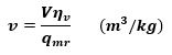 吸込み蒸気の比体積νの式