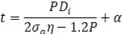 最小板厚tの計算式＜8次：P145 （11.4）式＞